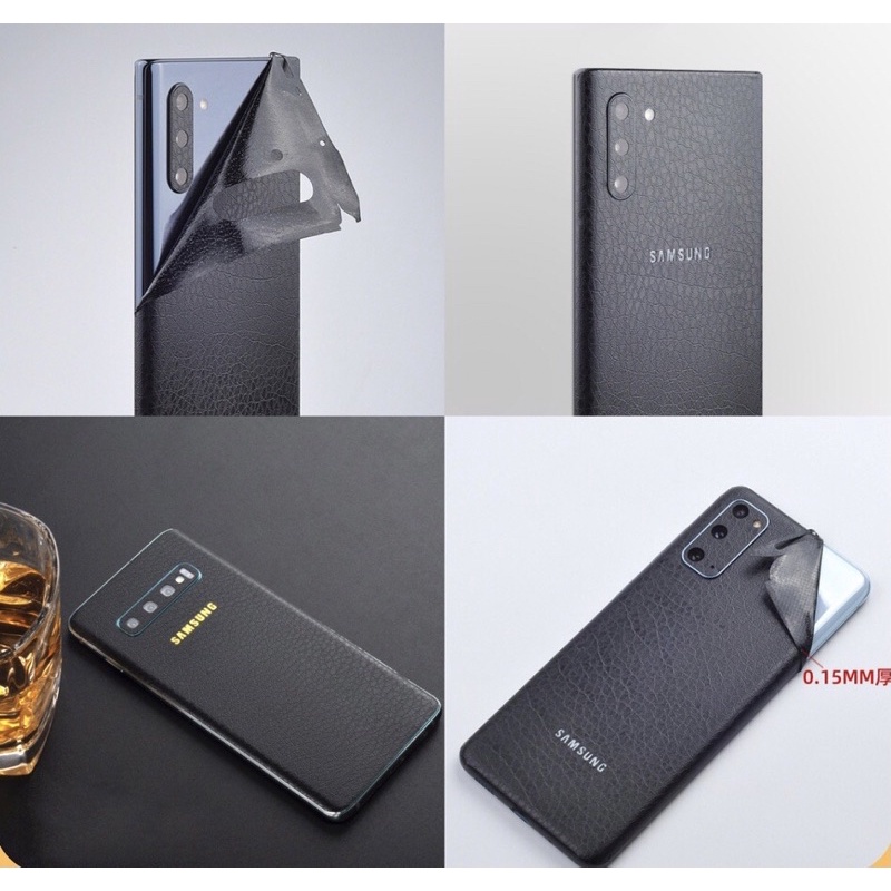 Dán mặt lưng skin vân giả da SAMSUNG S23 ULTRA NOTE 10 PLUS NOTE 10 S20 ultra Note 20 S10 PLUS S10 5G NOTE 8 NOTE 9 S8