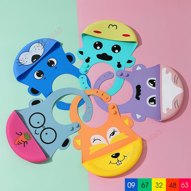 Yếm ăn dặm SILICON CÓ TAI KÈM MÁNG siêu mềm dẻo cho bé