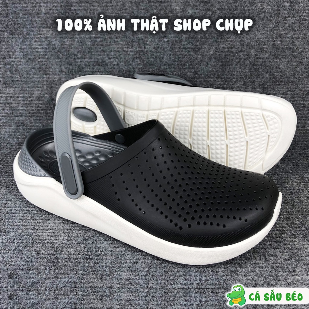 Dép Cross Literide Nam Nữ màu ĐEN đế xám, Hàng loại 1 full tag, full box hãng | BigBuy360 - bigbuy360.vn