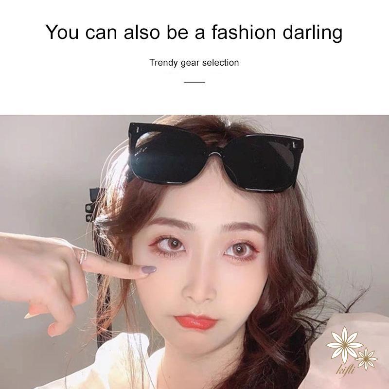 【kifli】Thời Trang Hàn Quốc Gọng Vuông Quá Khổ Kính Mát Nữ Bóng UV400