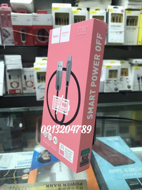 HOCO U35: Cáp sạc tự ngắt khi đầy pin, Hỗ trợ sạc nhanh, dây cực bền (Cổng Micro USB cho Samsung, LG Huawei, Oppo..)