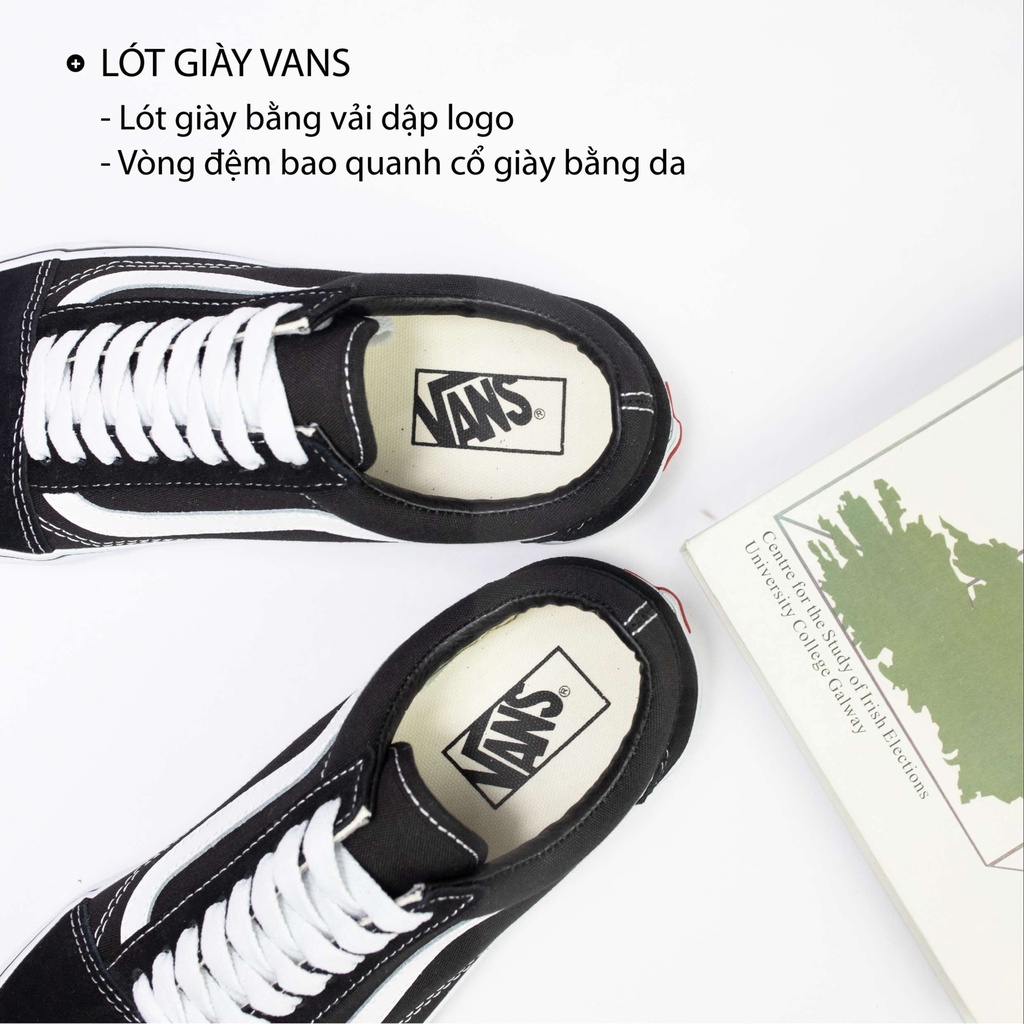 Vans old skool classic đen trắng nam nữ, giày vans classic real full box