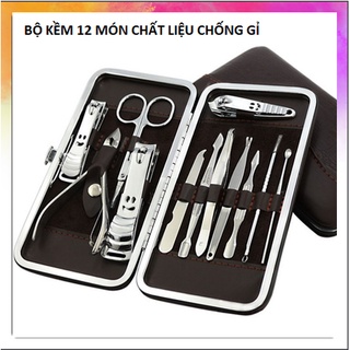 [ COMBO 12 MÓN ] Bộ kềm cắt móng , bộ cắt móng tay móng chân chất liệu chống gỉ cao cấp , gọn gàng , có hộp bao da đẹp