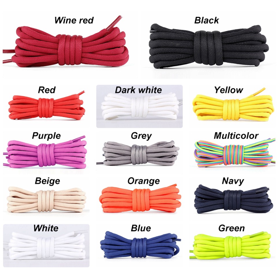 Sale 73% Dây giày thể thao dạng tròn màu trơn siêu bền tùy chọn, Giá gốc 23000đ - 8G92