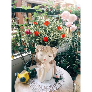 Cô gái Mộng mơ cắm hoa trang trí