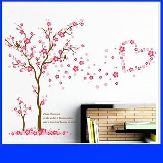 (HCM) Decal dán tường cây dào hồng nhỏ - decalhcm