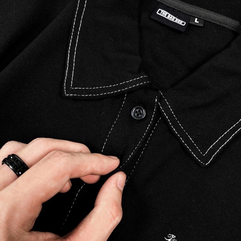 Áo thun Polo đen cổ bo viền túi ngực chuẩn form, áo thun tay lỡ có cổ nam nữ TBG , MSW Town | BigBuy360 - bigbuy360.vn
