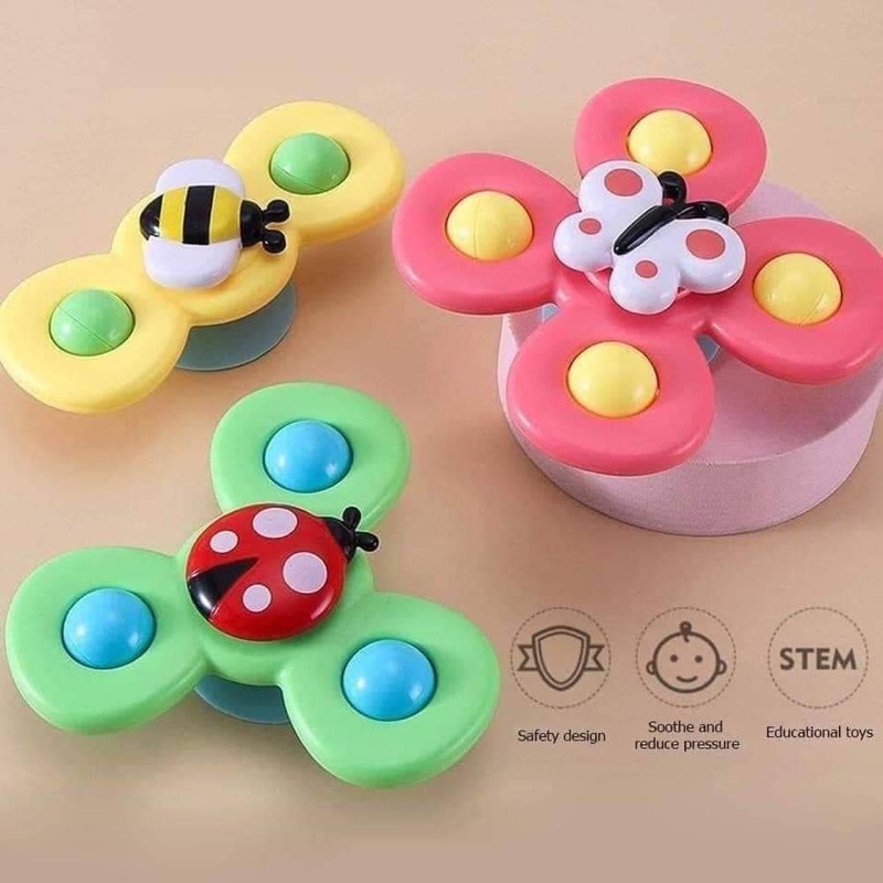 Bộ 3 con quay đồ chơi cho bé dán tường