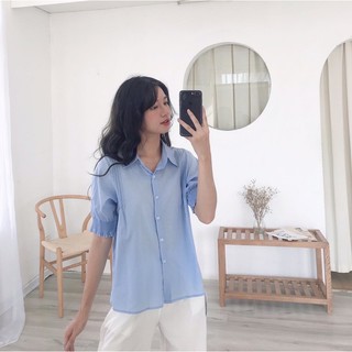 sơ mi cổ đức thô tay lỡ