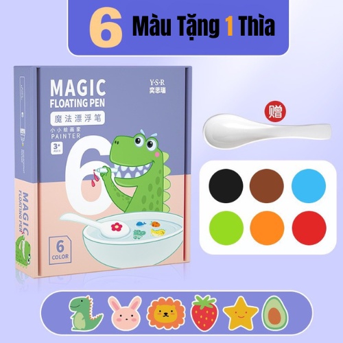 Bút Nước Ma Thuật Vẽ Họa Tiết , Floating Pen, tặng kèm thìa, vẽ hình nổi trên nước, dùng được trên bảng trắng