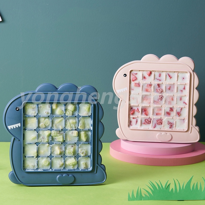Khay làm đá viên bằng silicon thiết kế hình khủng long dễ thương tiện dụng