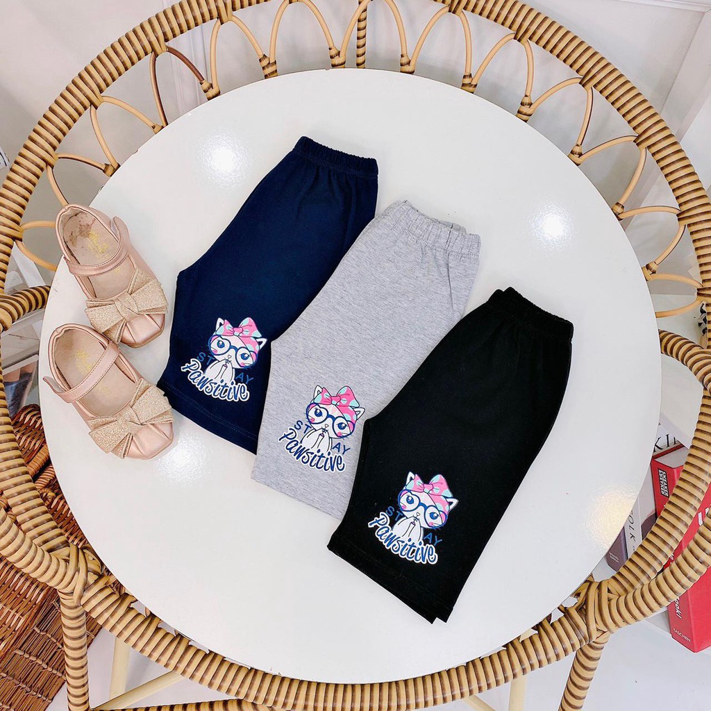 Quần Legging lửng bé gái size đại 9-14 Tuổi (19-36kg) chất cotton co giãn 4c, hàng Việt Nam