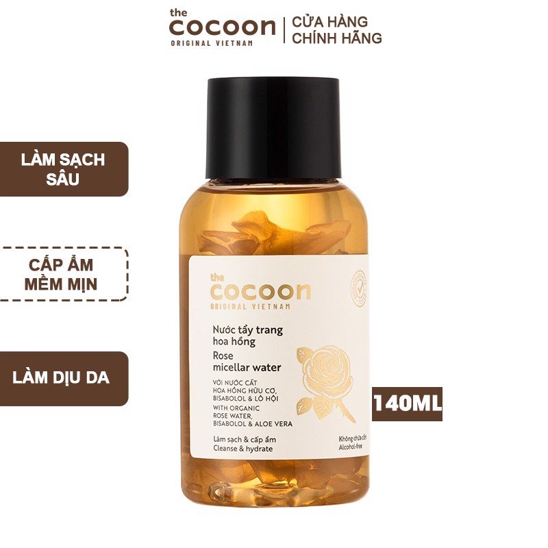 Nước tẩy trang hoa hồng cocoon 140ml sạch da cấp ẩm và làm dịu da