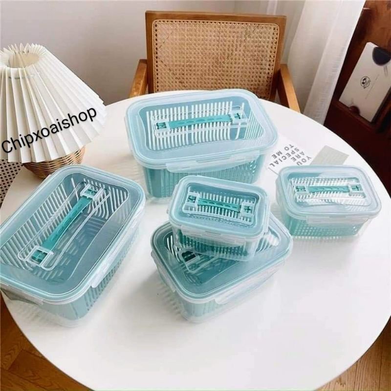 Bộ 5 Hộp Đựng Ráo Hộp Đựng Rau Củ Quả
