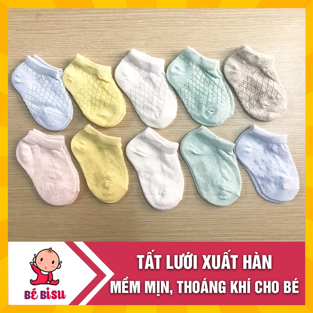 Set 5 Đôi Tất Lưới Xuất Hàn Cho Bé Trai, Bé Gái (0- 2 tuổi)