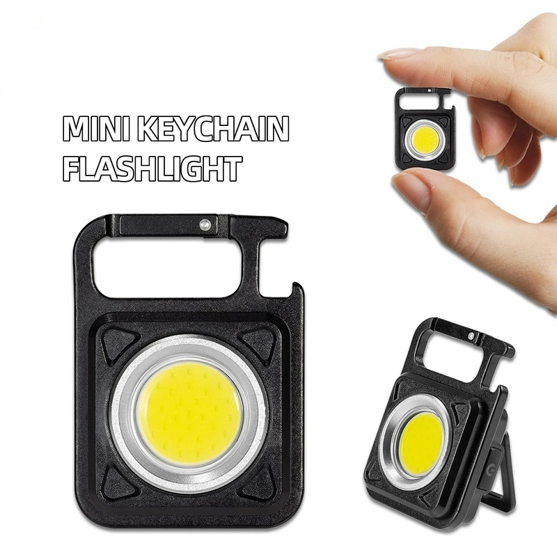 Đèn Pin COB Mini Chống Thấm Nước Có Móc Khóa Tiện Dụng