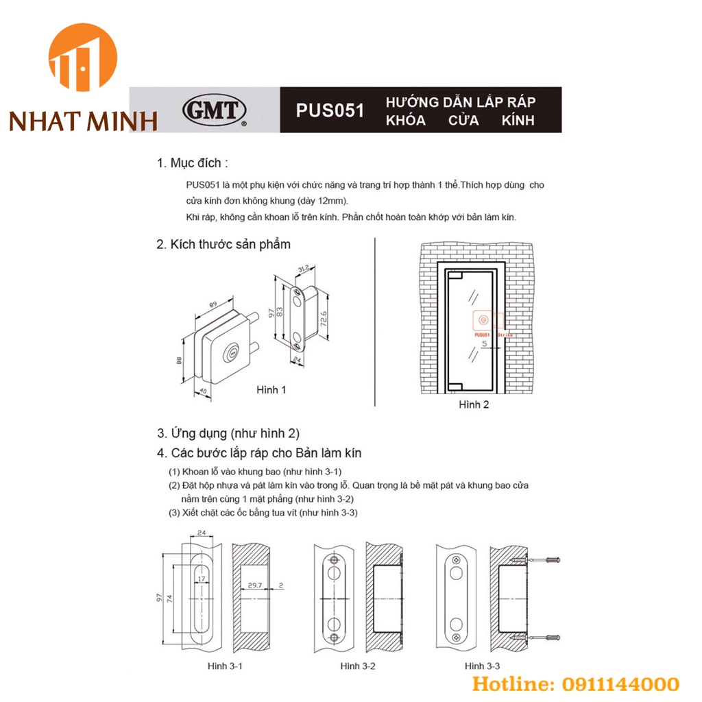 Kẹp kính chữ T đôi GMT PFC 051