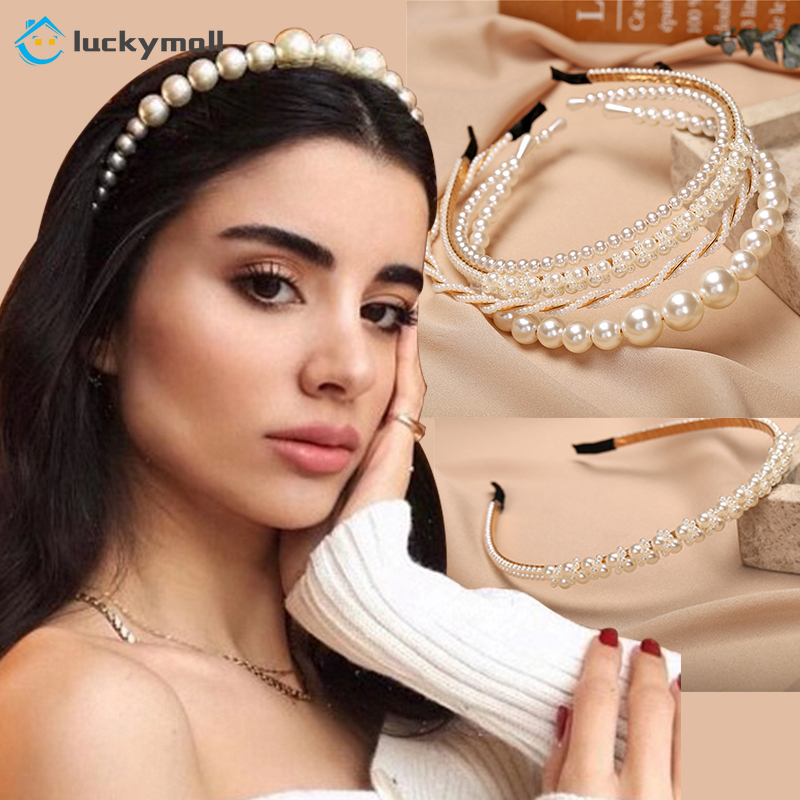 Creative pearl hair band wide brimmed women hair accessories fashion headdress
