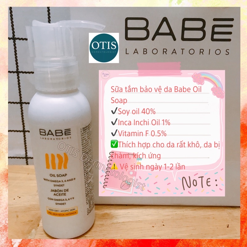 ✅CHÍNH HÃNG BABE LABORATORIOS OIL SOAP - Xà phòng tắm 100ml và 500ml