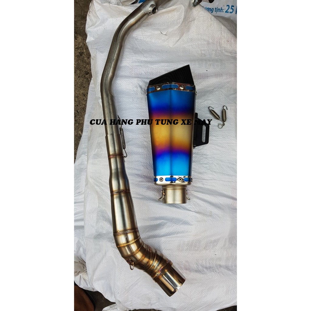 Pô Akrapovic A6 titan - kèm cổ 2 khúc inox 304 gắn Pô AkraEx 135/ Ex 150/ Winner 150/ Winner X/ Sonic/ Raider Fi/ Satria