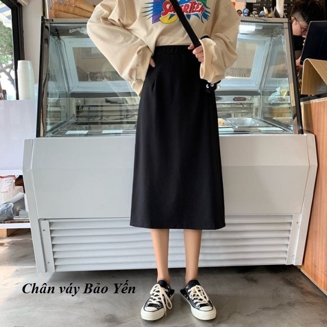 Chân váy dài midi form A to dài 70cm- M31