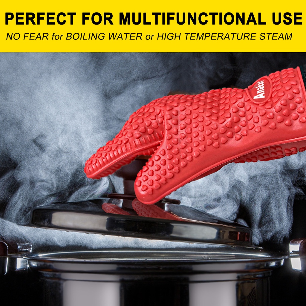 1pc Găng Tay Nấu Ăn ANAEAT  Bằng Silicon Cách Nhiệt Dáng Dài Tiện Lợi Cho Lò Vi Sóng / Lò Nướng