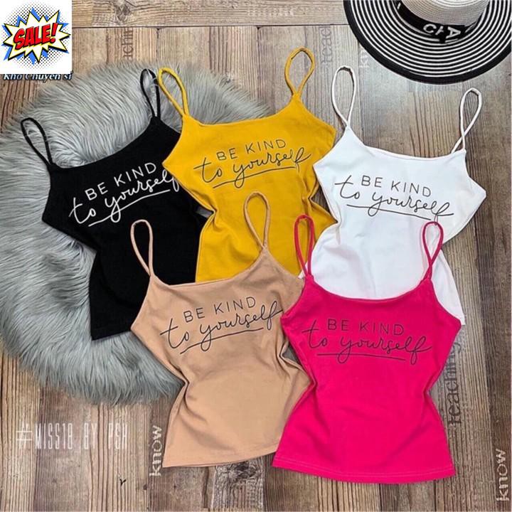 Áo Kiểu Croptop 2 dây in chữ Thời Trang - Ảnh Thật Kèm Video- Hàng Có Sẵn