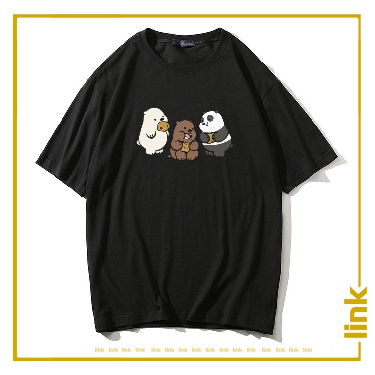 Áo unisex WE BARE BEARS - CHÚNG TÔI ĐƠN GIẢN LÀ GẤU tay lỡ ( Đen, Trắng, Vàng )