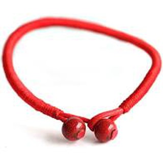 Vòng tay chỉ đỏ may mắn - hạt gốm