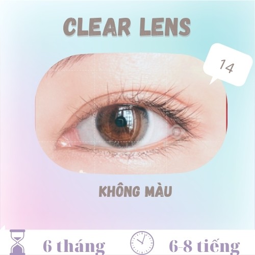 <Lens không màu> Kính áp tròng trong suốt 1-8 độ CLEAR LENS - HSD 6 tháng