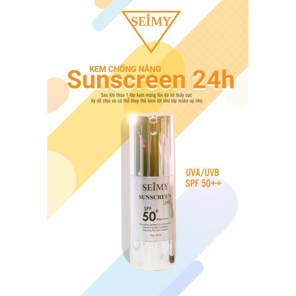 Mỹ phẩm siêu lành tính [CHÍNH HÃNG] Kem chống nắng dưỡng da dưỡng trắng Seimy - Sunscreen 24h
