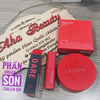 Combo phấn và son môi Missha son môi cực đẹp