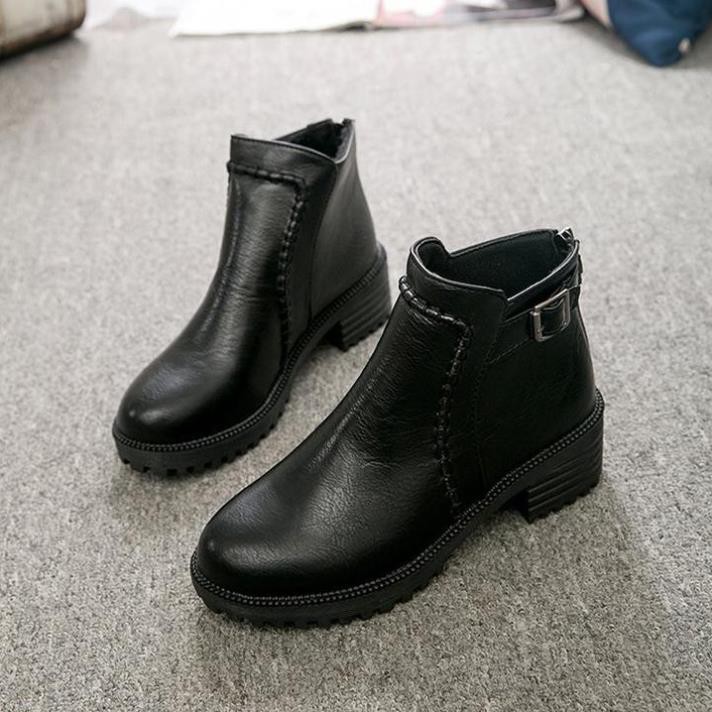 Boot Nữ-Giày Boots Nữ Da Trơn Đế Cao 5cm Thời Trang Cao Cấp-Phong Cách Sang Trọng Lịch Sự