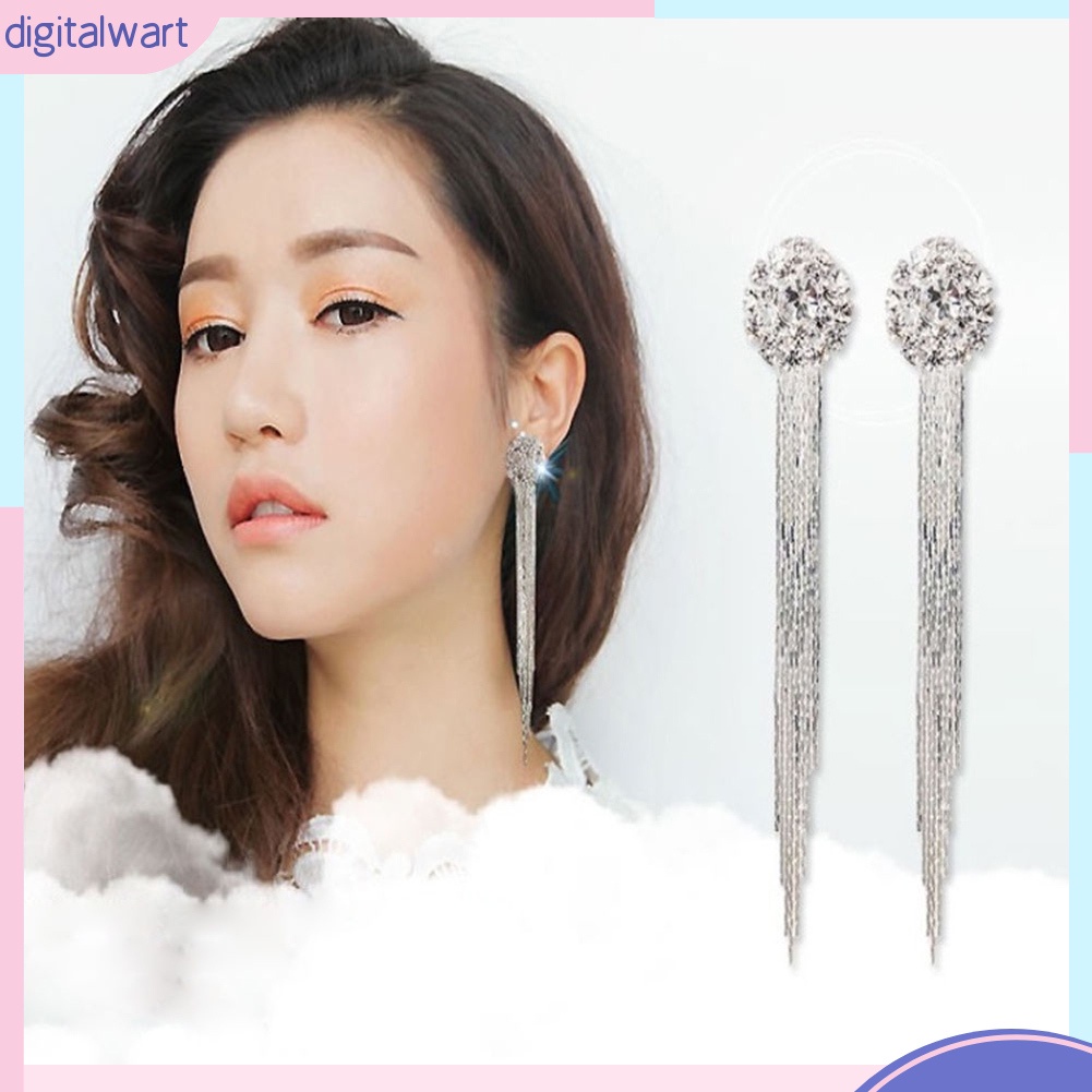 Đôi bông tai hình hoa đính đá, dáng rơi thời trang cho nữ