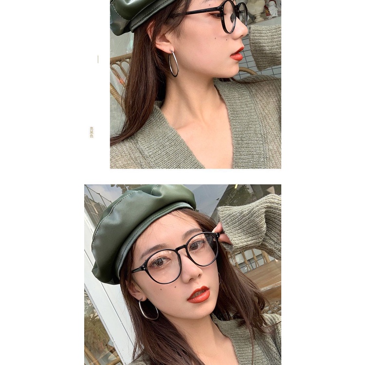 Gọng kính cận nữ nam thời trang mắt tròn phong cách Ulzzang thay được mắt cận tròng kính chống tia UV đẹp giá rẻ 076