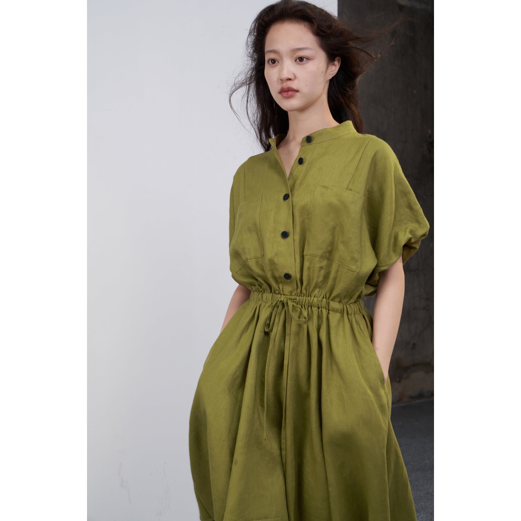 Đầm Linen eo bo chun Hina Salom