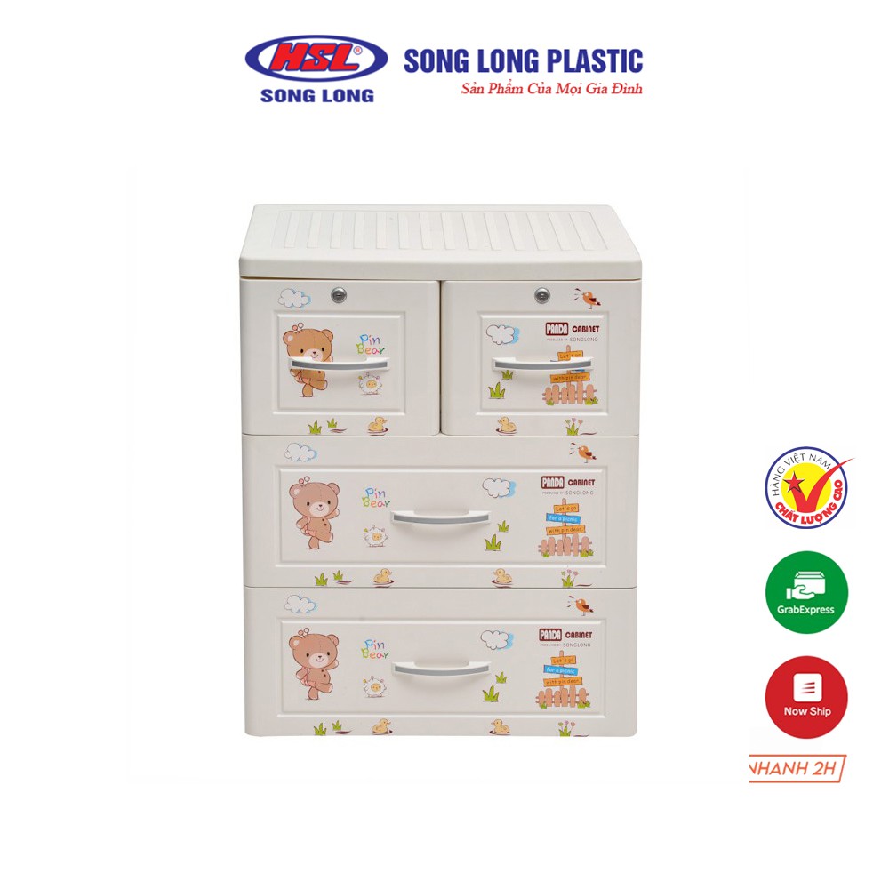 Tủ Quần Áo Trẻ Em Panda 3 Tầng Song Long Plastic An Toàn Sức Khỏe và giúp quần áo gọn gàng hơn