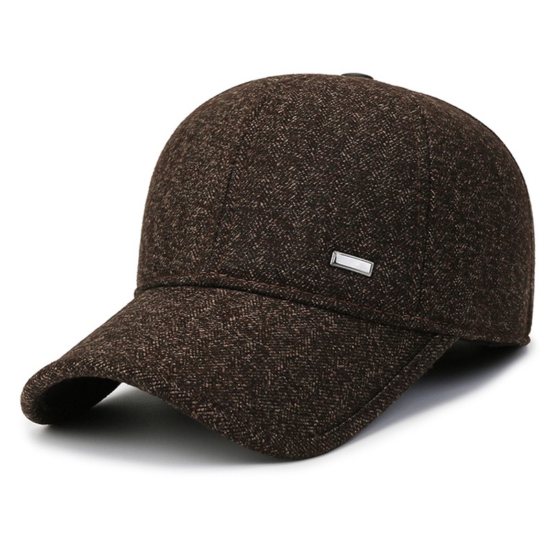 Mũ Lưỡi Trai Len Màu Trơn Che Tai Phong Cách Hip Hop Thời Trang Mùa Đông Cho Nam Và Nữ