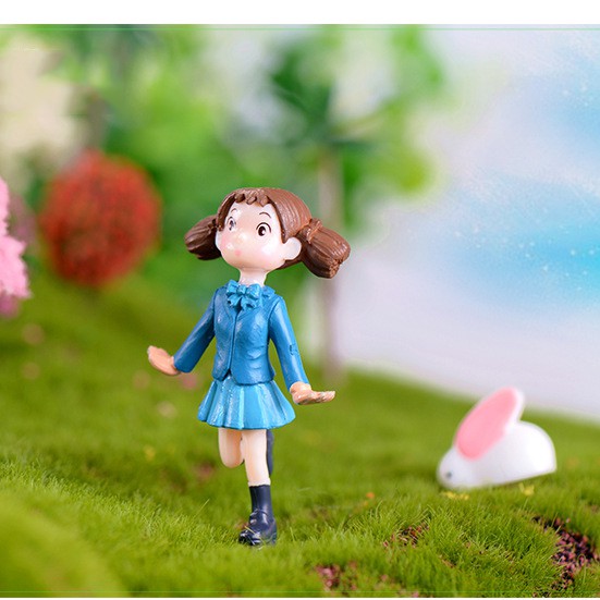 Tượng cô bé học sinh trang trí để bàn tiểu cảnh DIY