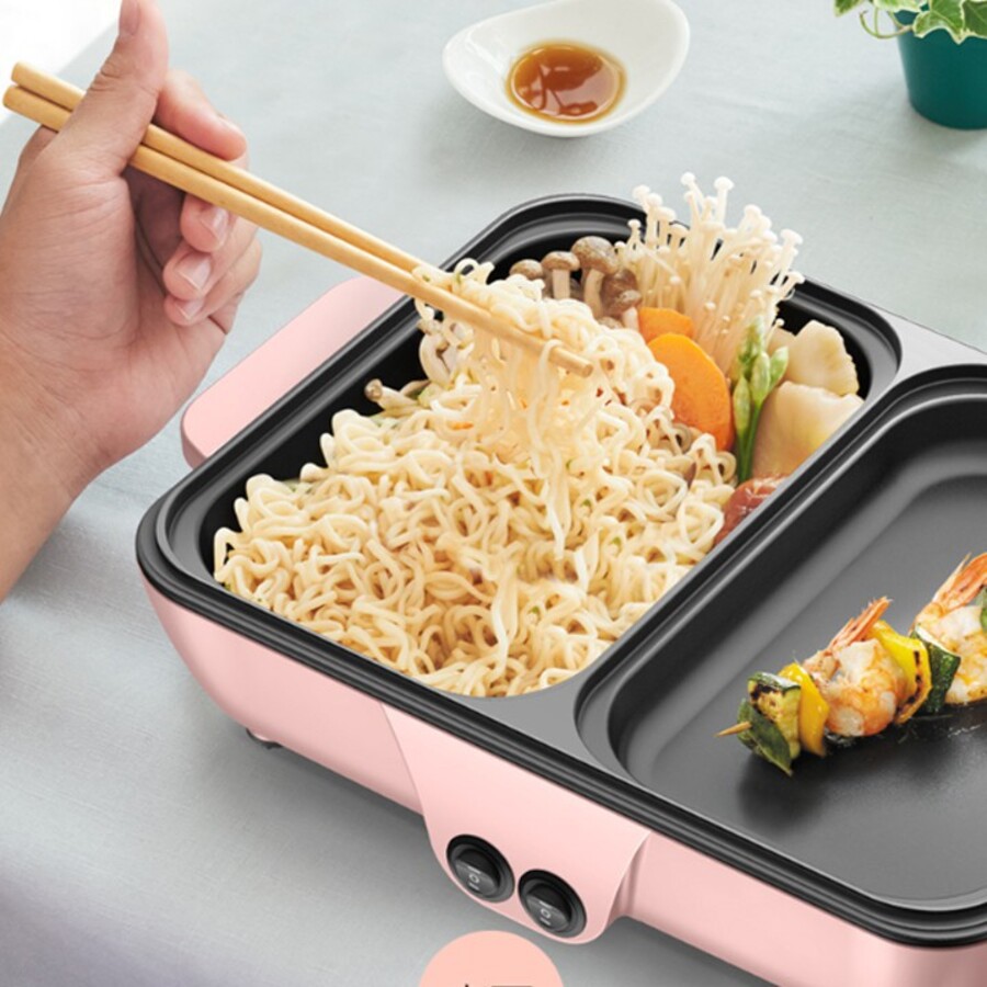 Bếp Lẩu Nướng Hàn Quốc, Nồi Lẩu Kiêm Nướng 🥘 2in1 Mini Hàn Quốc🥘 Bảo Hành 3 Tháng