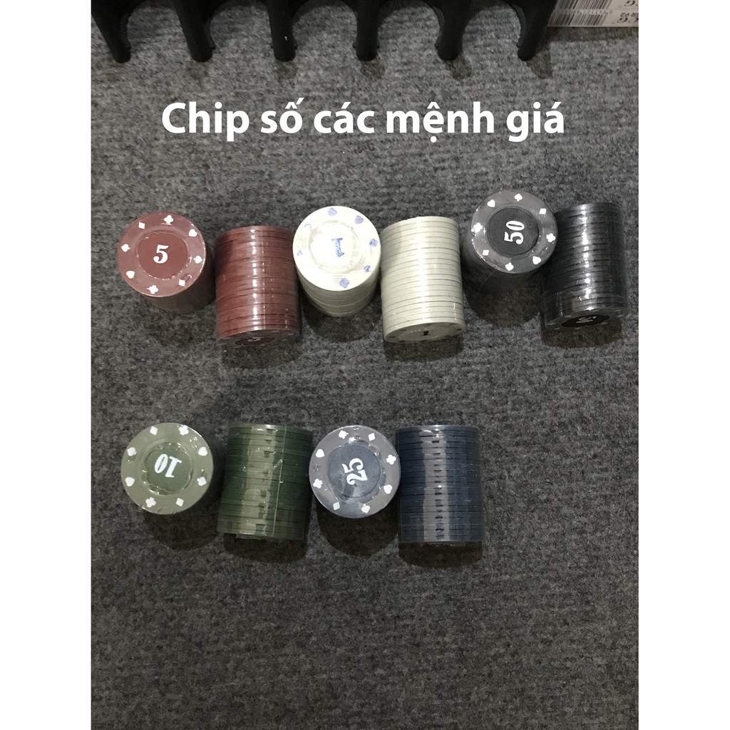 Bộ 200 chip poker có số (phỉnh poker) kèm thảm hàng nhập khẩu P04 ( có ảnh thật )