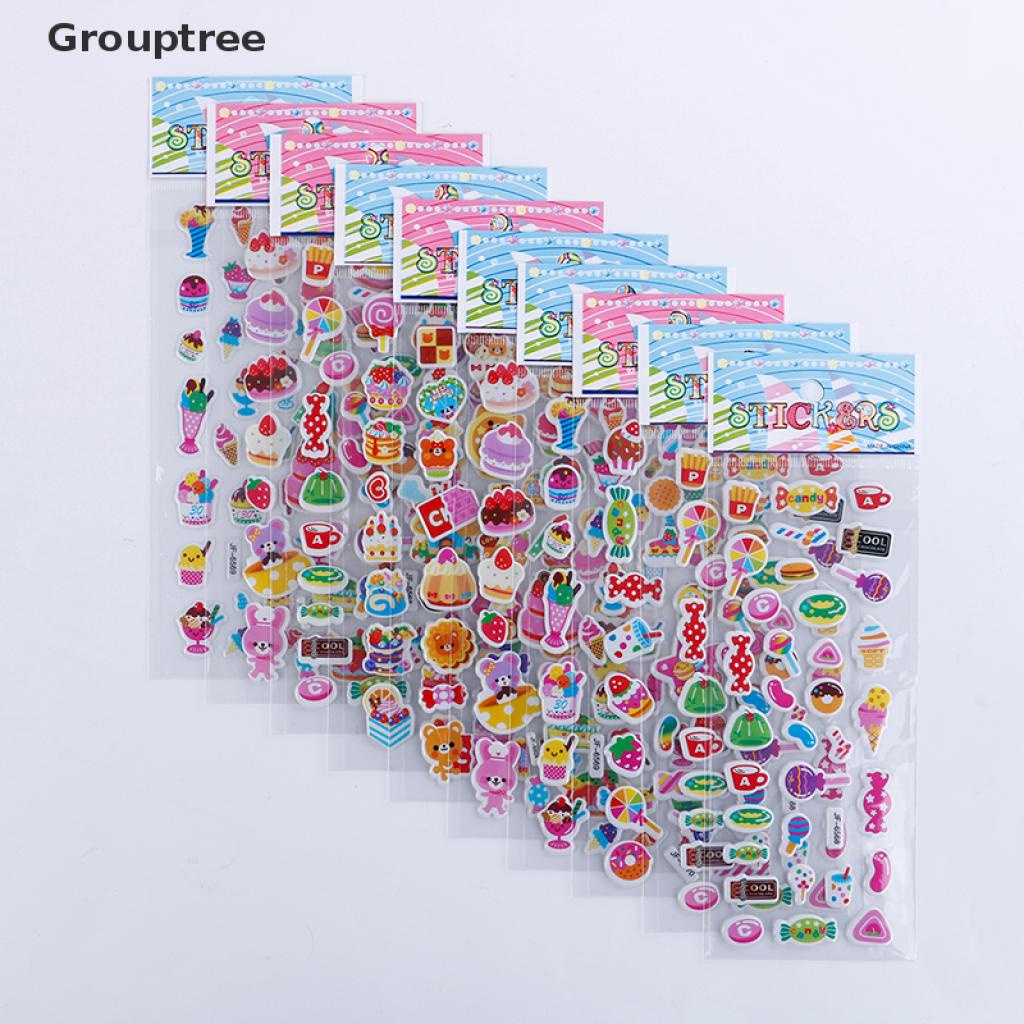 Set 10 Tấm Hình Dán Hoạt Hình Xinh Xắn Cho Bé