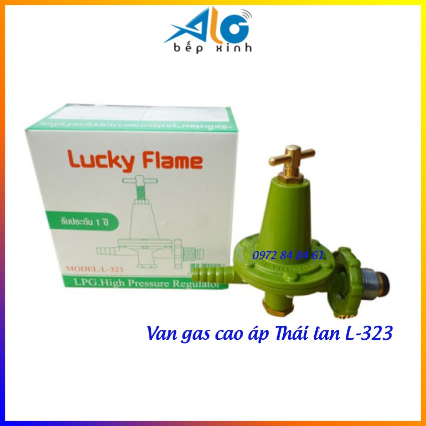 Bộ van dây gas cao áp Thái lan L-323 + 1.5m dây dẫn gas + 2 cổ dê - Bộ van dây gas công nghiệp - Thái lan - Alo bếp xinh