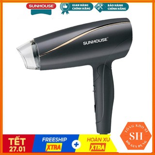 [Kho Sỉ] Máy Sấy Tóc, Máy Sấy Tay Sunhouse SHD2306 Đen Cao Cấp 3 Tốc Độ, Bảo Vệ Tóc Khỏi Hư Tổn- Hàng Chính Hãng