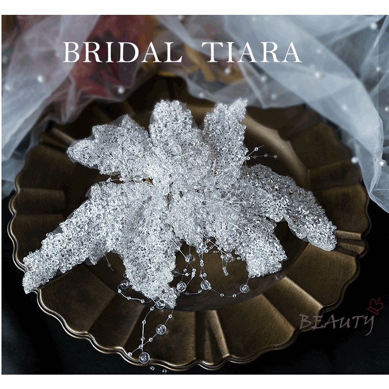 Băng Đô Cài Tóc Đính Hạt Pha Lê Handmade Thời Trang Dự Tiệc Cho Nữ