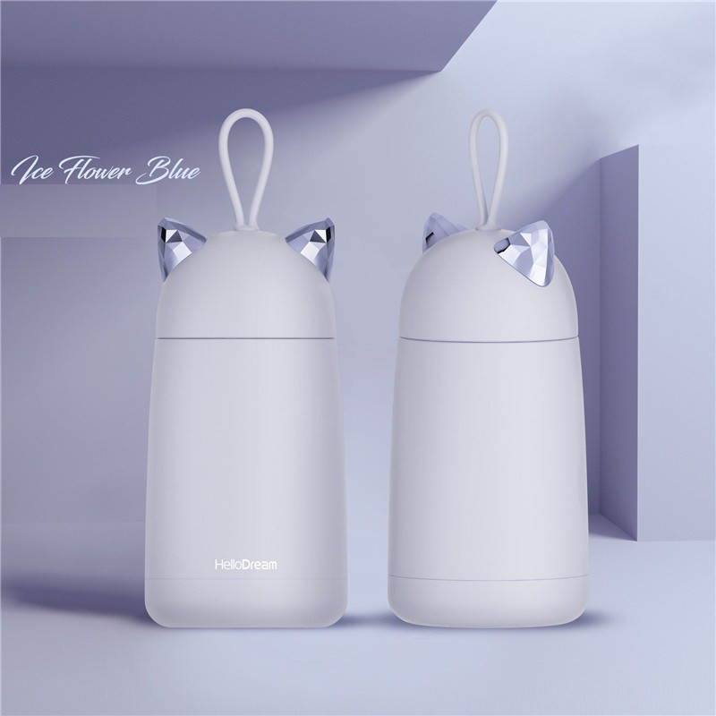 BÌNH GIỮ NHIỆT HELLO DREAM - TAI MÈO SIÊU KUTE  NHIỀU MÀU SẮC - PHONG CÁCH TRẺ TRUNG CÁ TÍNH - DUNG TÍCH BÌNH 350ML