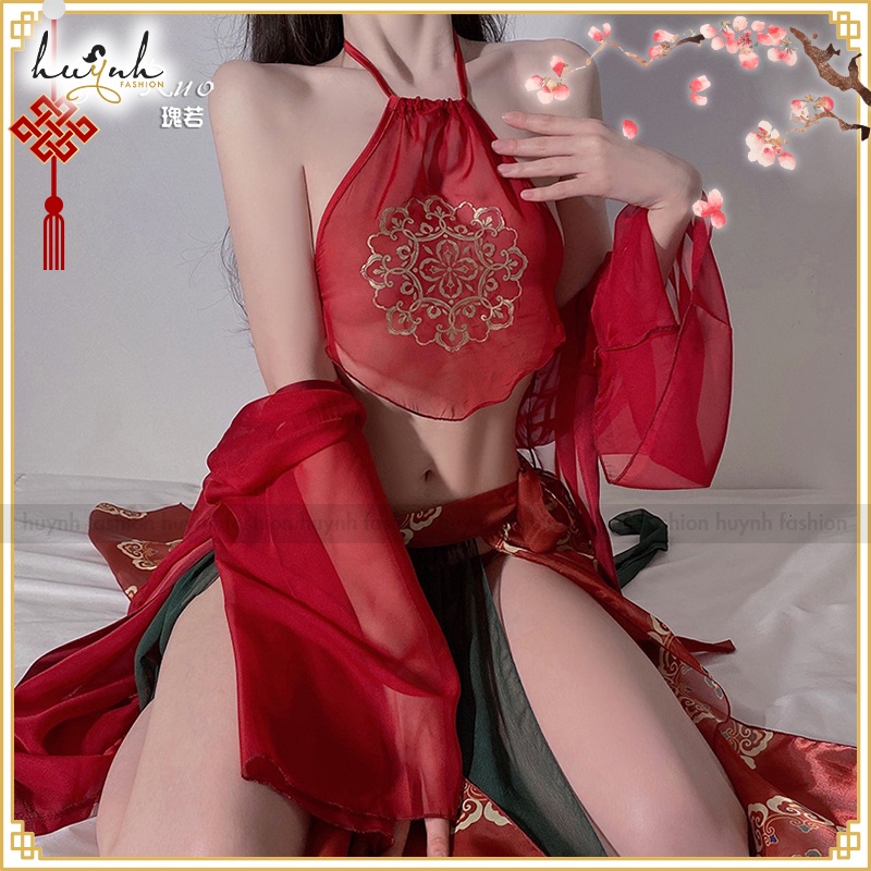 Đồ Hóa Trang Áo Choàng Kèm Yếm Cổ Trang Trung Hoa Cao Cấp Sexy Chinese Hanfu Cosplay - CO17