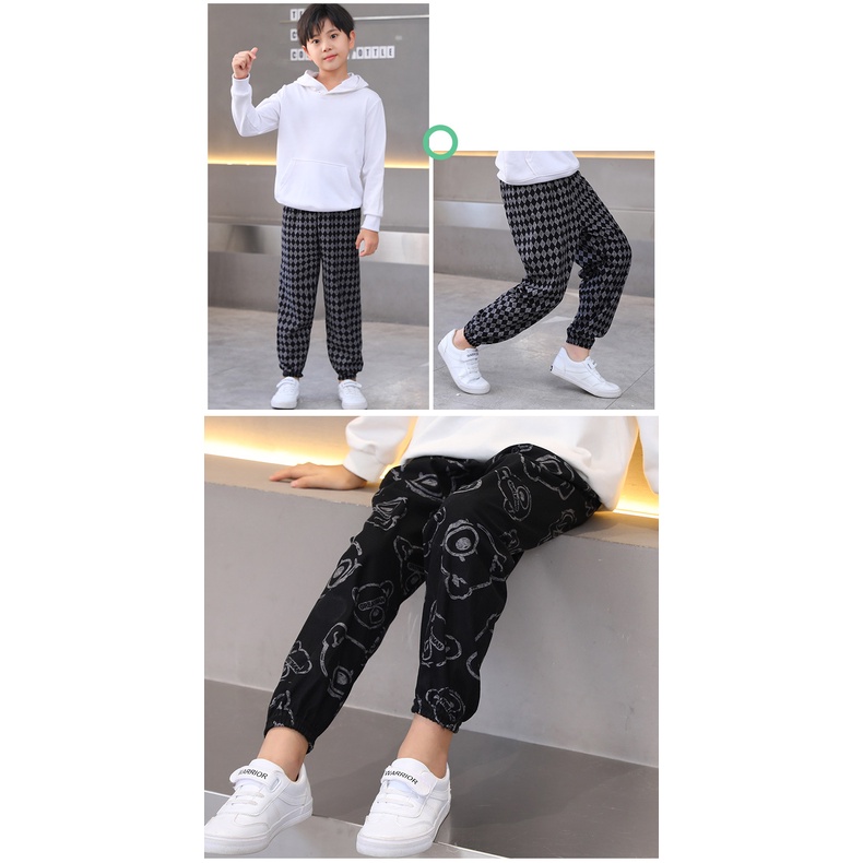 Quần dài YAOEENH size 100-160cm phong cách thể thao thời trang mùa thu dành cho trẻ em