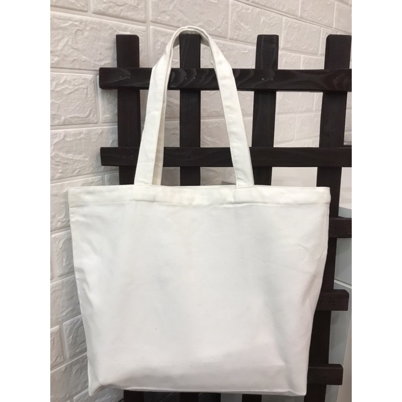 Túi xách tote vải canvas màu trắng, màu kem, đen XL