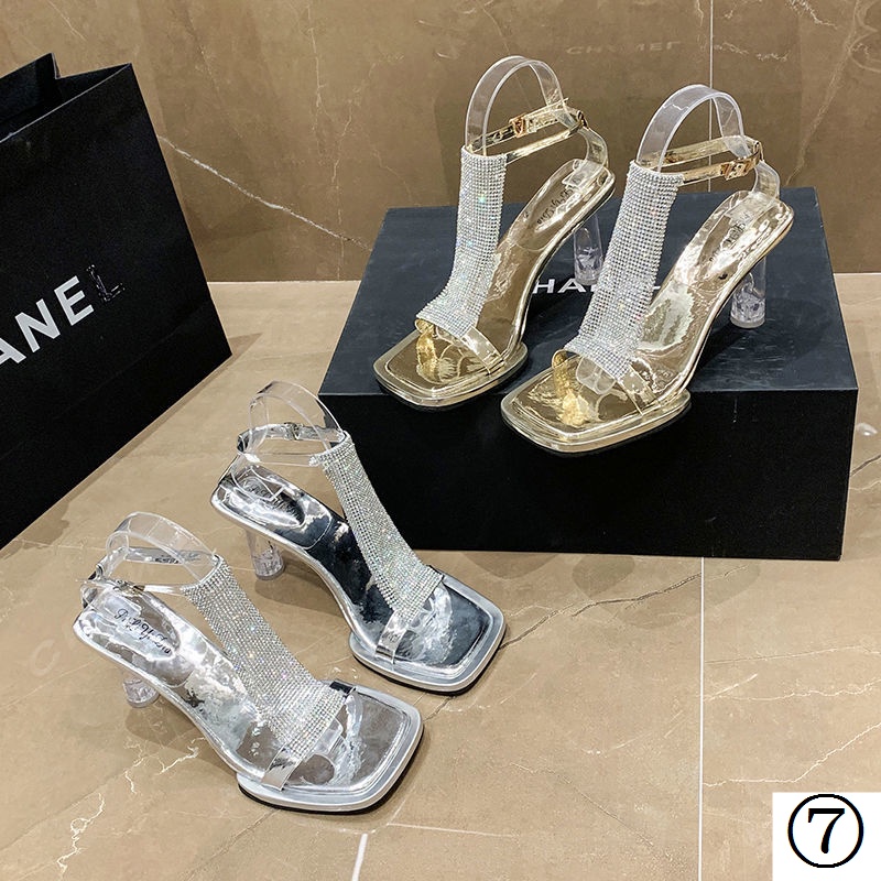 Giày Cao Gót Quai Trong Suốt Thời Trang Mùa Hè 2022 Dành Cho Nữ
